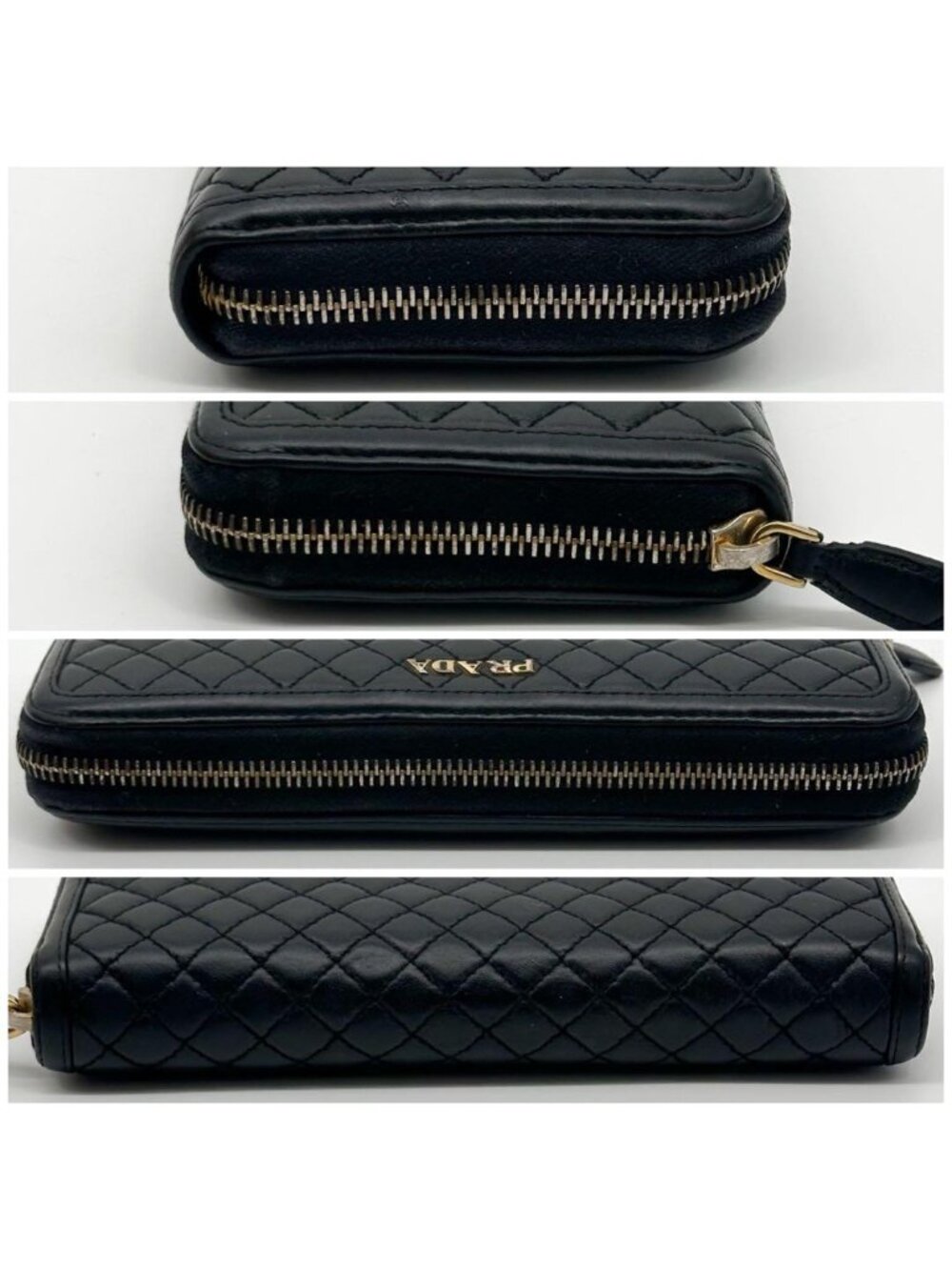 Prada Quilted Lamb Leather Zip Around Wallet Round - Picture 6 of 15
